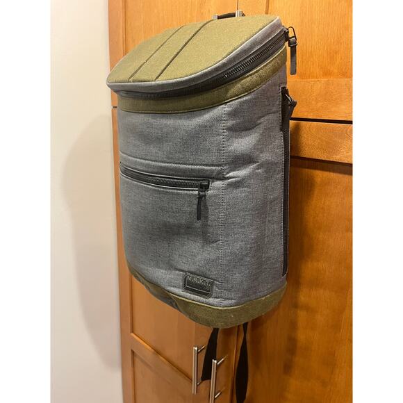 MRKT Carter Backpack Gray/Olive/Blue Unisex Approx. 14" by 18" - Picture 2 of 5